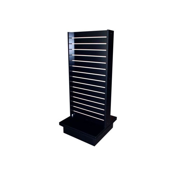 Windmill Slatwall Products Slatwall I Display Fixture With Spinner Base & Casters 24"W x 24"D x 55"H Black RTA-DS-I-Black - main